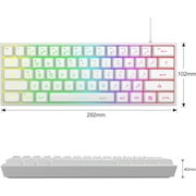 MageGee Mini 60% Gaming Keyboard, Upgrade RGB Backlit 61 Key Ultra-Compact Keyboard, TS91 Ergonomic Waterproof Mechanical Feeling Office Computer Keyboard for PC, MAC, PS4, Xbox ONE Gamer(White)