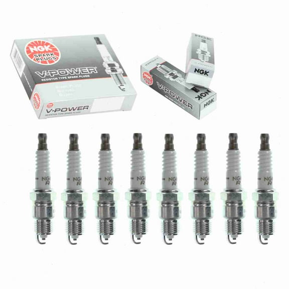 8 pc NGK V-Power Spark Plugs compatible with Lincoln Town Car 5.0L V8 1981-1985