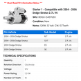 thumbnail image 2 of Starter 1 - Compatible with 2004 - 2006 Dodge Stratus 2.7L V6 2005, 2 of 2