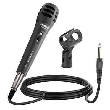 Microphone Dynamic Vocal Handheld Mic Cardioid Unidirectional Microfono w On Off Switch   XLR Audio Cable for Singing Karaoke Public Speaking & Parties