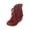 Red, variant on Women's Tassel Ankle Round Toe Hidden We𝖽ge Heel Boot Retro Western Cowboys Booties Dress Short Boot Pull-on Wide Calf Booties Fall Winter Outdoor Walking Shoes