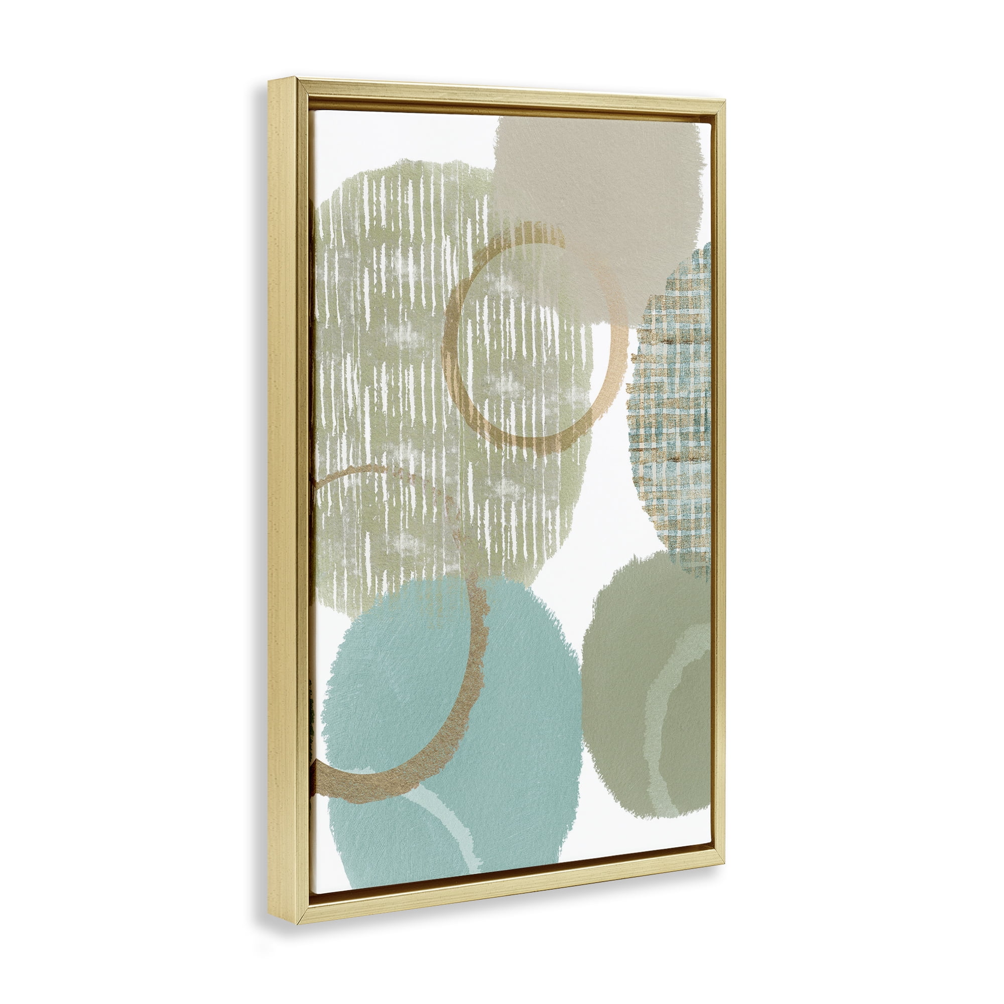 Stupell Industries Good Times Abstract Shapes Abstract Painting Gold Floater Framed Canvas Art Print Wall Art, 21 x 31