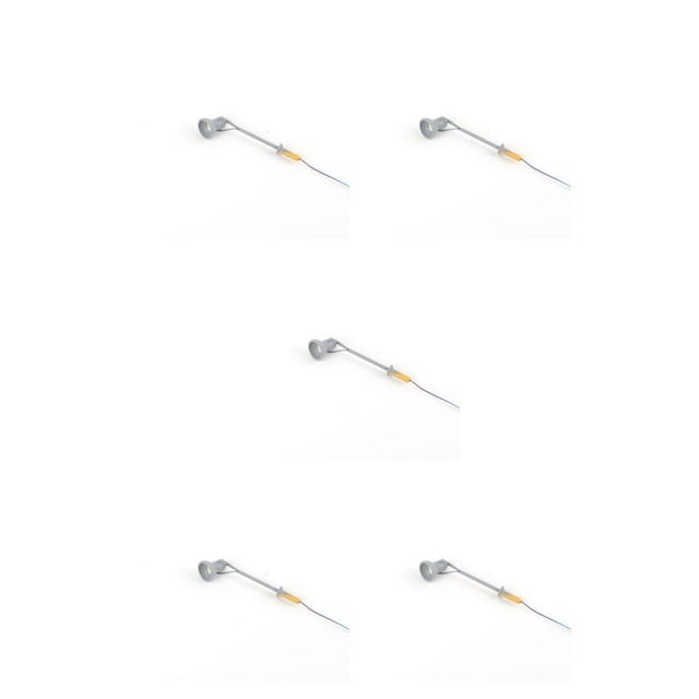 bedienty Model Railway Lamp Outdoor 1:87 Scale Streetlight Layout Single-Head LED Park Light Garden Building Layout Landscape Type A Gray 5Set
