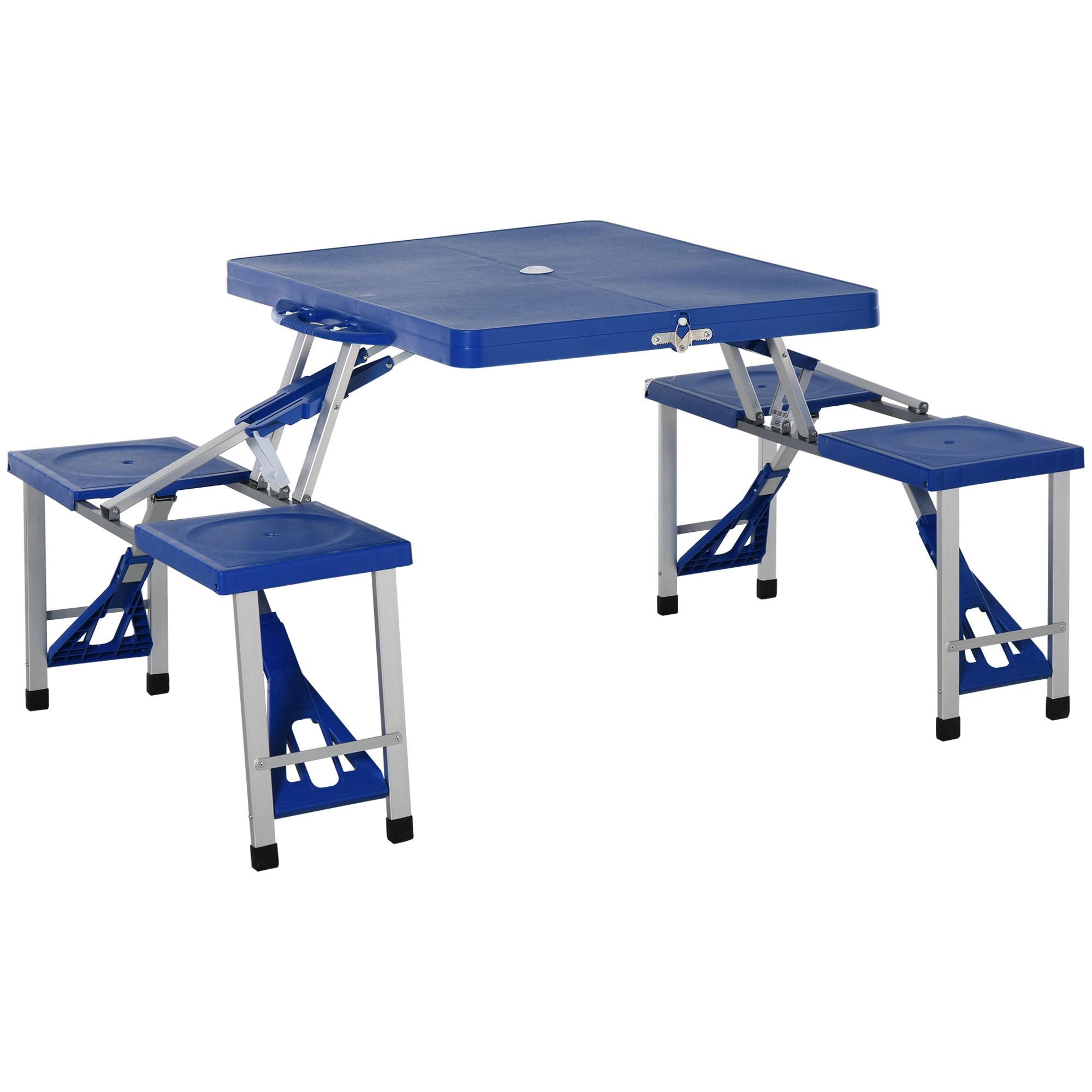 Outsunny Portable Foldable Camping Picnic Table with Seats Chairs and