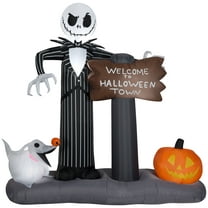 Gemmy Industries Yard Inflatables Nightmare Before Christmas Halloween Town Scene, 6 ft