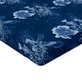 thumbnail image 4 of Ambesonne Petunia Artwork Fitted Sheet, Winter Floral Art, Twin Size, Dark Lavender Pale Blue, 4 of 5