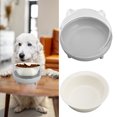 thumbnail image 4 of Elevated Pet Bowl, Tilted Stress Free Slip Resistance Bottom Raised Cat Bowl Cervical Spine Protection  For Indoor Gray, 4 of 8