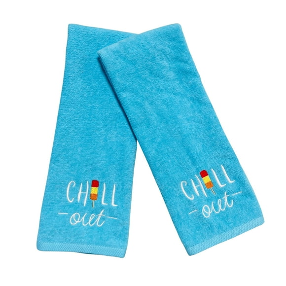 Serafina Home Luxury Soft and Absorbent Embroidered Guest Hand Towels: (Chill Out)