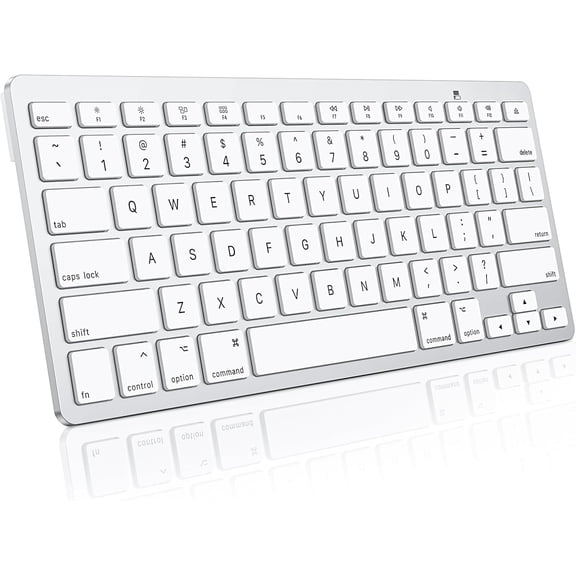 Wireless Keyboard for Mac, Stable Bluetooth & Ultra-Slim Portable, Ergonomic Design, Compatible with MacBook Pro/Air/iMac, Silverwhite