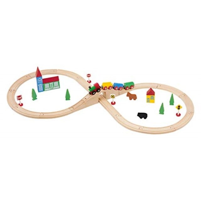 wooden train set pieces