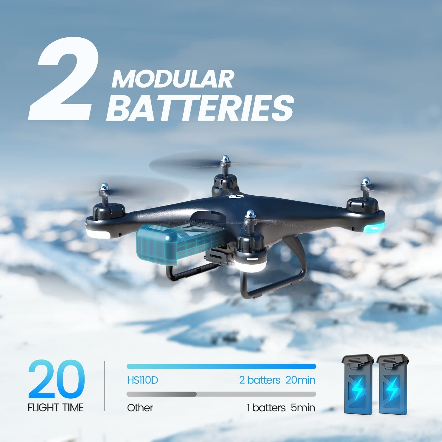 Holy Stone Drone with Camera and Video 1080P 120° Wide-Angle WiFi RC Quadcopter for kids beginners Altitude Hold Headless Mode 3D Flips - image 3 of 10