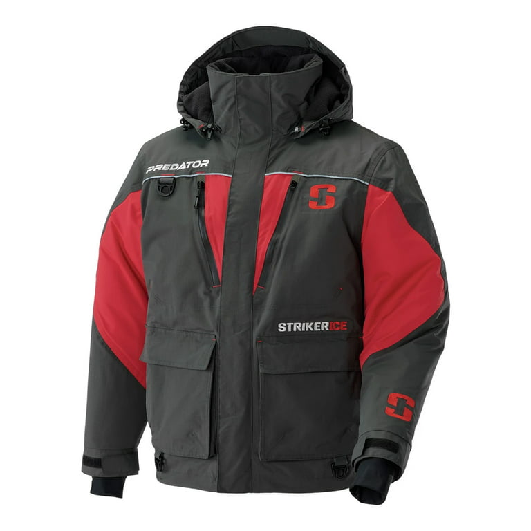 Striker Men's Predator Ice Fishing Jacket, XL, Charcoal/Red