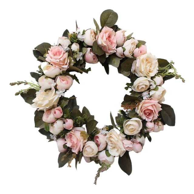 Guirnalda de flores artificiales puerta colgante guirnalda boda hogar fiesta Rosa A