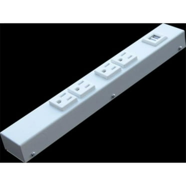 X1 HU104VW 12 in., 15A, 4 Outlets Hardwired Power Strip with USB