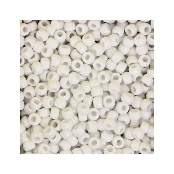 Creativity Street Pony Beads, White, 1000/Pkg.