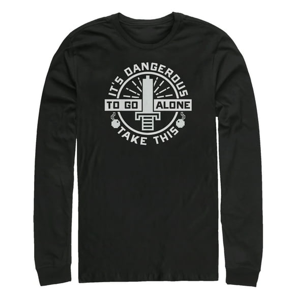 Men's Nintendo Legend of Zelda Dangerous Take This Long Sleeve Shirt Black 2X Large