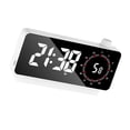 thumbnail image 3 of Reloj despertador digital LED con espejo, relojes electrónicos para sala de estar, oficina y hogar. Blanco, 3 of 9