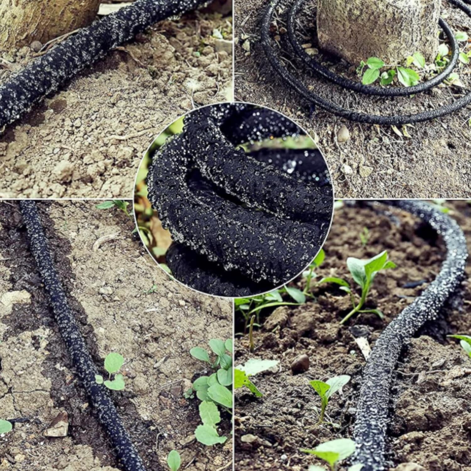 "Soaker Hose 150 FT,1/2 Inch Soaker Garden Hose with 3/4"" Solid Brass Connectors Save 80% Water Drip Irrigation Kit for Lawn/Yard Landscaping beds "