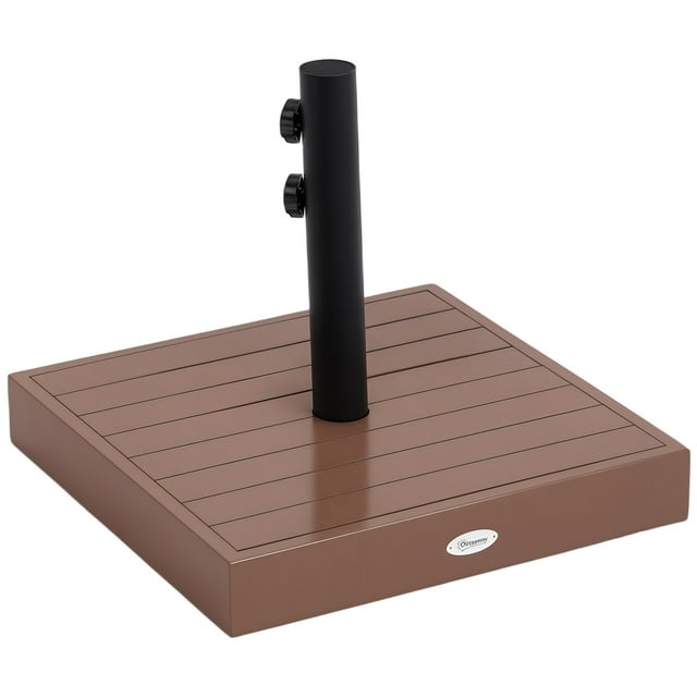 Base Outsunny para sombrilla de patio, 42 libras, grano de madera de hormigón