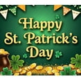 thumbnail image 5 of LUUFILx St Patricks Day Banner Happy Decoration Backdrop Party Supplies Clover Background Lucky Props Event Celebration Festive Decor Green Shamrock, 5 of 9