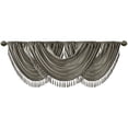 thumbnail image 1 of Madison Park Polyester Faux Silk Waterfall Embellished Valance in Charcoal, 1 of 6
