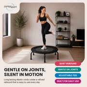 JumpSport 570 PRO Indoor Durable Lightweight 44in Fitness Trampoline, Black