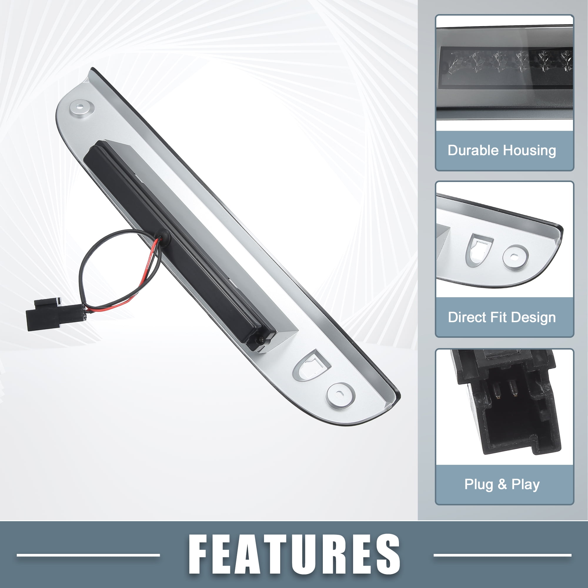Unique Bargains LED Third Brake Stop Light for Ford Escape 2008-2012 Chrome Tone