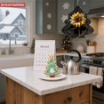 thumbnail image 6 of Metal Hanging Christmas Tree Wind Decorations - Elegant Black Outline with Concentric White Lines & Golden Flower Bow for Garden Spinners, 6 of 7