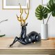 thumbnail image 5 of Estatua de ciervo de resina, decoración creativa para el hogar, figurita de Reno moderna, escultura de animales para entrada de escritorio, armario de Negro Baoblaze Estatua de ciervo, 5 of 8