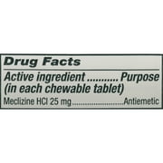 Rugby Meclizine 25 mg - 100 Chewable Tablets