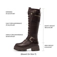 thumbnail image 6 of DREAM PAIRS Women's Combat Riding Platform Knee High Boots, Lace Up Fall Lug Sole Gothic Motorcycle Boots with Inside Zipper, 6 of 9