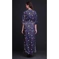 thumbnail image 5 of Bimba Rayon Leaves & Clematis Floral Ladies Long Gown Boho Beach Cocktail Party Maxi SlitÂ&nbsp;Dress-Small, 5 of 6