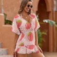 thumbnail image 3 of Strawberries Colorful Pink Red Green Cover Ups Dresses Women Summer Dress Vintage, 3 of 6