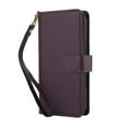 thumbnail image 2 of For iPhone 16 Plus 6.7" Wallet Case Leather Magnetic Flip Cover with Card Slots, RFID Blocking, Kickstand, Anti-Drop TPU & Detachable Wrist Strap,Dark Purple,For iPhone 16 Plus, 2 of 7