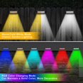 thumbnail image 3 of Lámpara de pared LED solar para escaleras, impermeable, para exteriores, para jardín, terraza, barandilla, luz de paso, paisaje, balcón, valla, luces solares, 3000 K y 6000 K, 2 paquetes, 3 of 5