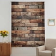 thumbnail image 3 of Western Barn Door Sheer Curtains 96 Inches Long, Vintage Farmhouses Wooden Door Brown Light Filering Curtains, Privacy Drapes Simi Floor to Veiling Curtain for Living Room Bedroom Window Treatment, 3 of 9