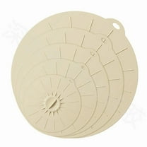 OULII Beige Silicone Pot Lid Spill Proof Cover Fresh Keeping Seal for Bowls Pans Cooking