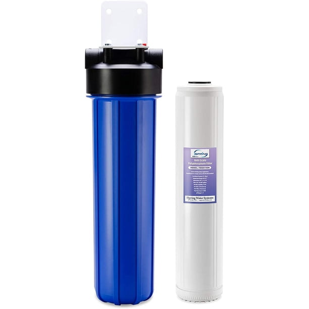 iSpring WDS150K Filtro de Agua para Toda la Casa, 20" x 4.5", Reduce el Sarro, Sistema de Filtración de Agua para Toda la Casa, Color Azul