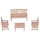 thumbnail image 4 of Muebles en miniatura para casa de muñecas, silla de banco de madera, juego de muebles de jardín para decoración de casa de muñecas a escala 1:12, 4 Uds., 4 of 8