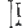 thumbnail image 1 of Bastón HONEYBULL para hombre y mujer: plegable, ajustable, plegable, de pie, con punta pivotante, resistente | Bastones plegables para personas mayores y adultos (negro, con punta pivotante), 1 of 5