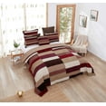 thumbnail image 2 of DaDa Bedding Crisp Flannel Warm Tones Cotton Velveteen Patchwork Bedspread Set (JHW-955), 2 of 6