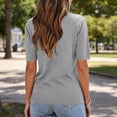 thumbnail image 7 of CYMMPU Women's Summer Casual Solid Color Crew Neck T-Shirt, Short Sleeve Relaxed Fit Everyday Basic Tee Gray M, 7 of 7