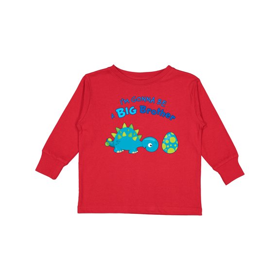 Inktastic Happy Dinosaur Future Big Brother Boys Long Sleeve Toddler T-Shirt