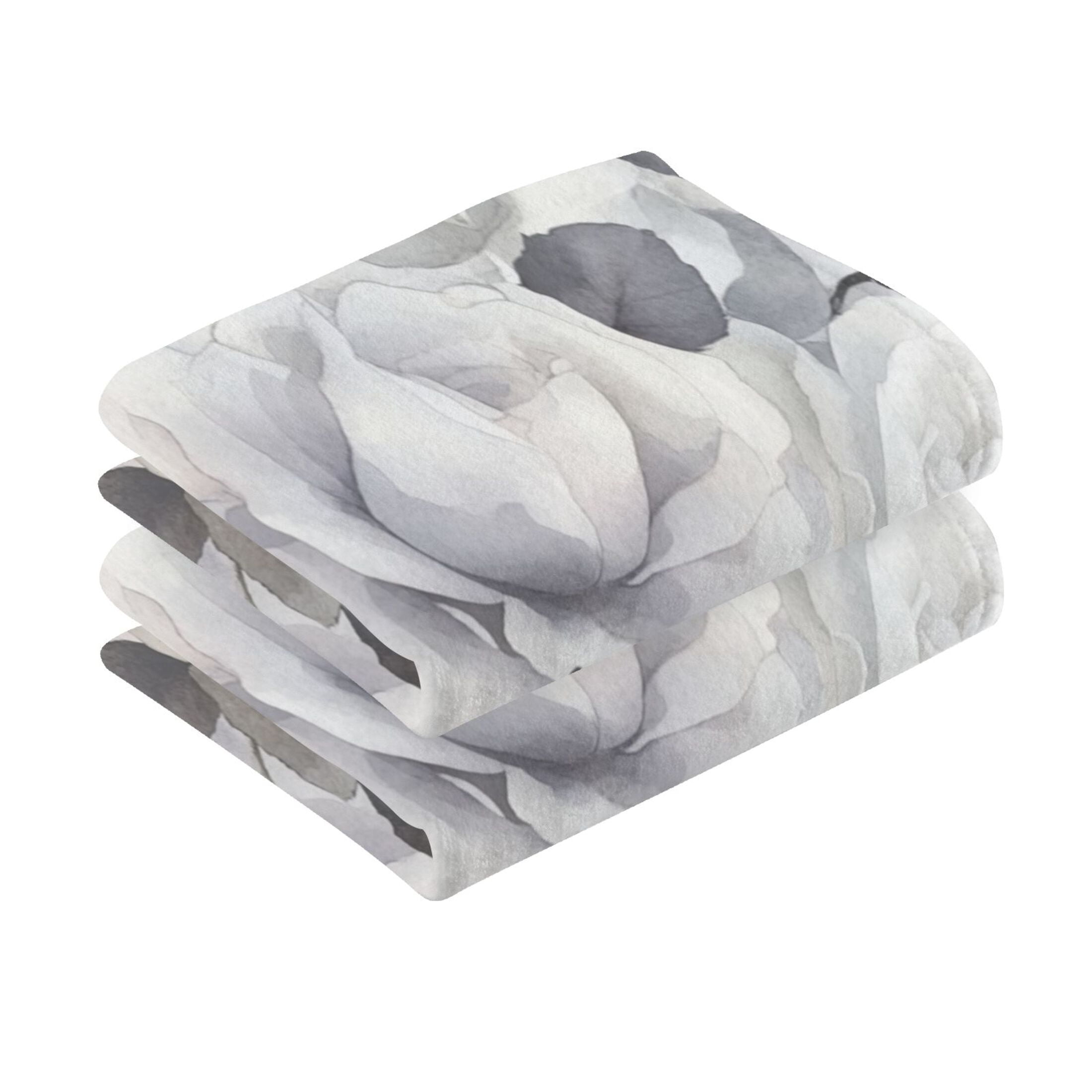 Cotton Towel Two-Piece 16x28 Inch One Sizex2 Face Towel Set Towel Set Cotton Hand Bath Towel Bathroom Beach White Roses Seamless