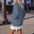thumbnail image 6 of GZWYHT Mock Neck Sweatshirt Women High Neck Sweatshirt Oversized Hoodie Fashion Clothing Baggy Hoodie Plus Size Mock Neck Sweatshirt Long Sleeve Sweatshirt Hiking Clothes For Blue M, 6 of 9