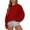 Red, variant on DeHolifer Women Oversized Long Sleeve Sweatshirt Hoodie Loose Fit Solid Round Neck Casual Pullover Fall Clothes Purple X-Large