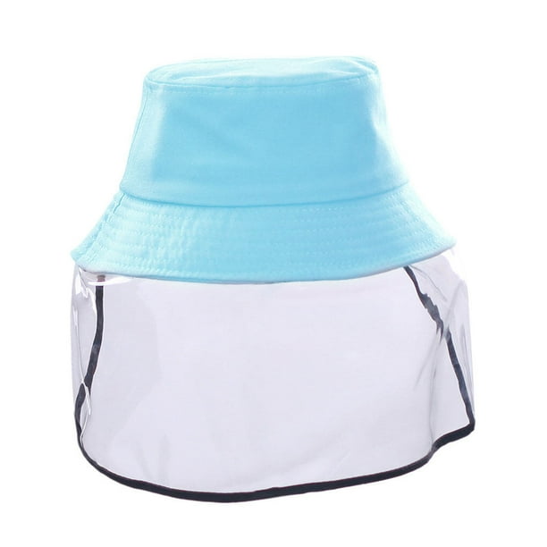 Jumpingount Sombrero de protección facial para niños, protector de protección facial de PVC transparente desmontable, gorra de pescador con pantalla, Sombreros azul Jumpingount AP1156-02B