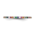 thumbnail image 3 of Prizma Sterling Silver Rhodium-plated Colorful CZ Thin Band Ring, 3 of 6