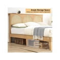 thumbnail image 3 of Ourlova Rattan Queen/Full Size Bed Frame With LED Light And Storage Headboard. No Box Spring Required. Easy Assembly. No Noise. Perfect For Home Decor, 3 of 10