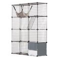 thumbnail image 1 of Large 4 Tier Cat Cage 41 x 14 x 55 Metal Wire with Hammock, 1 of 7